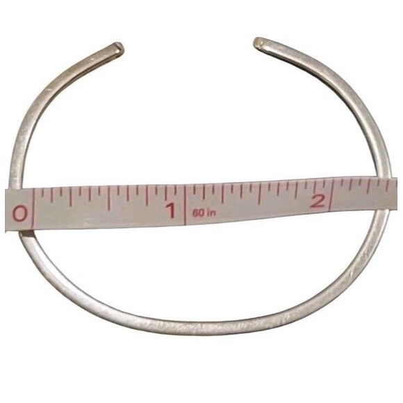 Dolceoro Bracelet Cuff BELIEVE Bangle Silver Tone Thin Dainty Signed - Picture 3 of 5